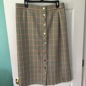 Zara plaid button up pencil skirt